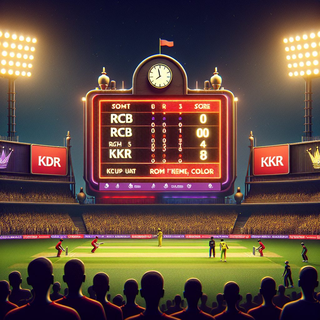 rcb kkr match score